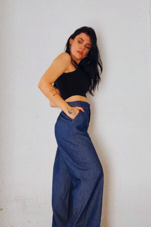 Pantalon Jean Ancho Azul