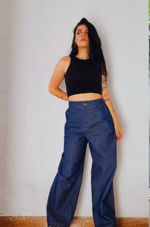 Pantalon Jean Ancho Azul